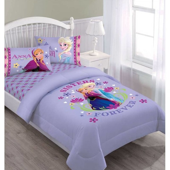 Disney Other - Disney Frozen Nordic Summer Floral Full Comforter Set with Fitted Sheet